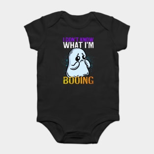 Funny Ghost I Don't Know What I'm Booing Halloween Baby Bodysuit